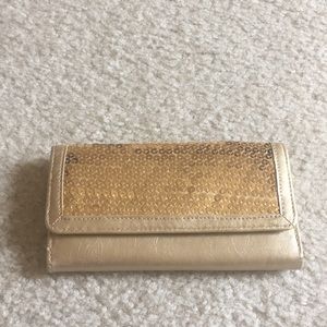 Gold Sequin Flap Clutch
